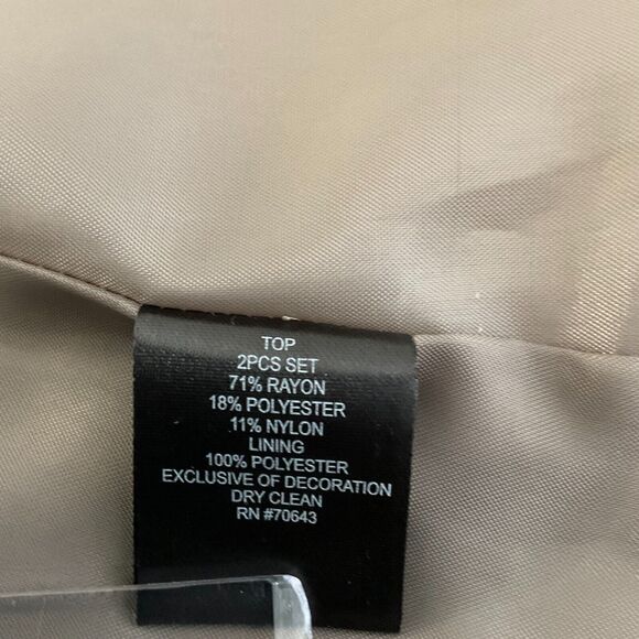 Jessica Howard Womens 10P Petite Two-Piece Brown Dress Jacket Set Taupe Shinny - Picture 10 of 16